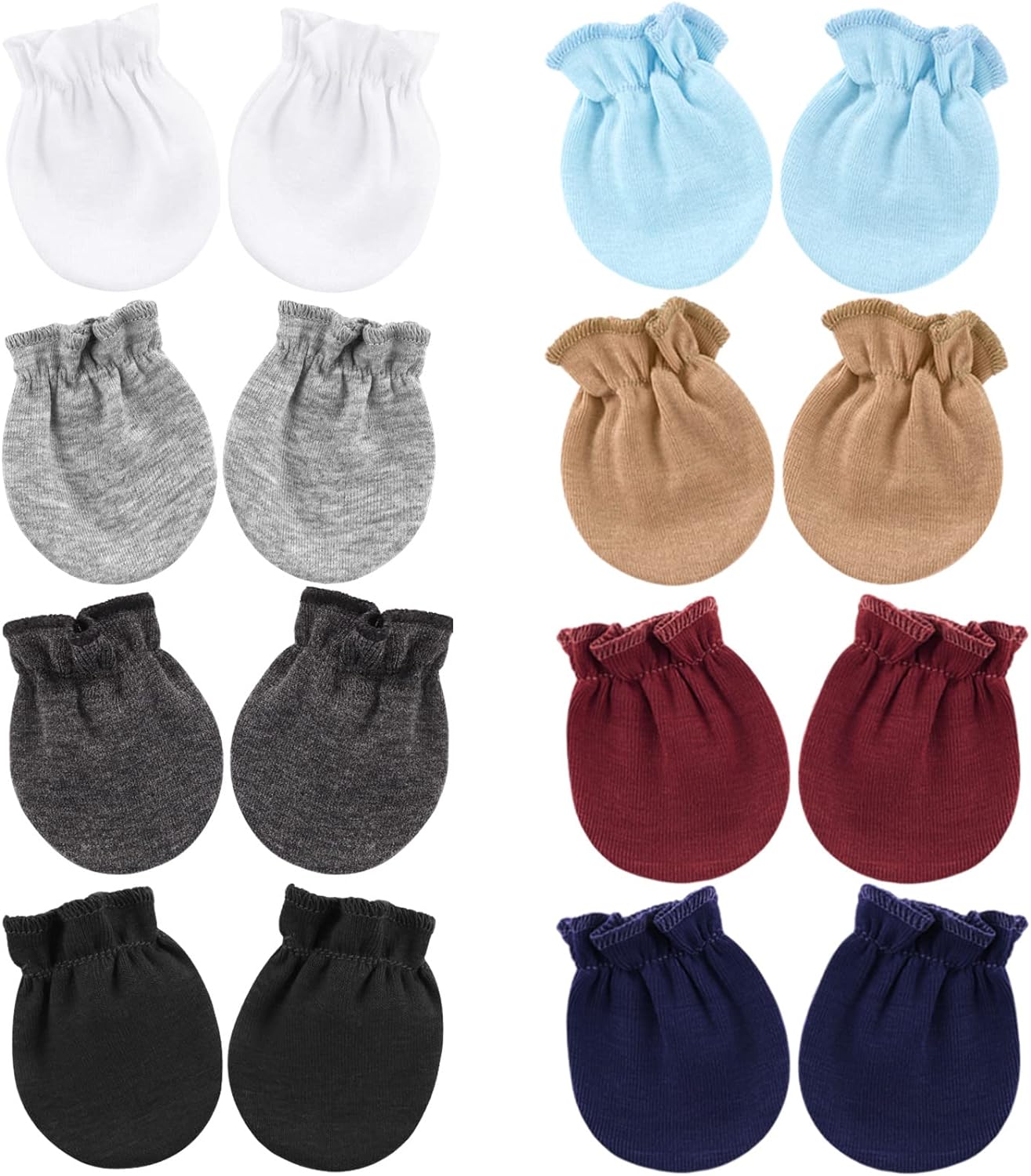 251024150116955_1 BQUBO Newborn Infant Toddler Mittens No Scratch Cotton Elastic Wrist Gloves Hypoallergenic for 0-6 Months Baby Boys Girls - Image 1